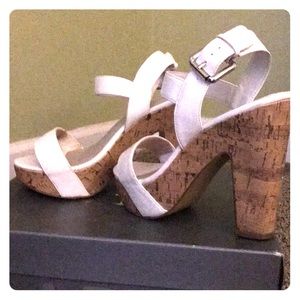 White platform sandals